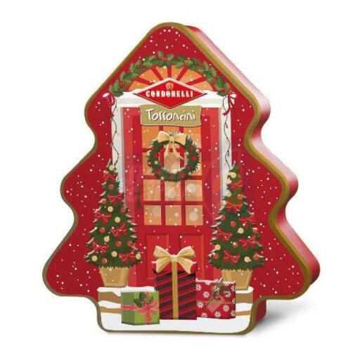 Albero in latta di torroncini morbidi ricoperti ai gusti misti, 200g, Condorelli