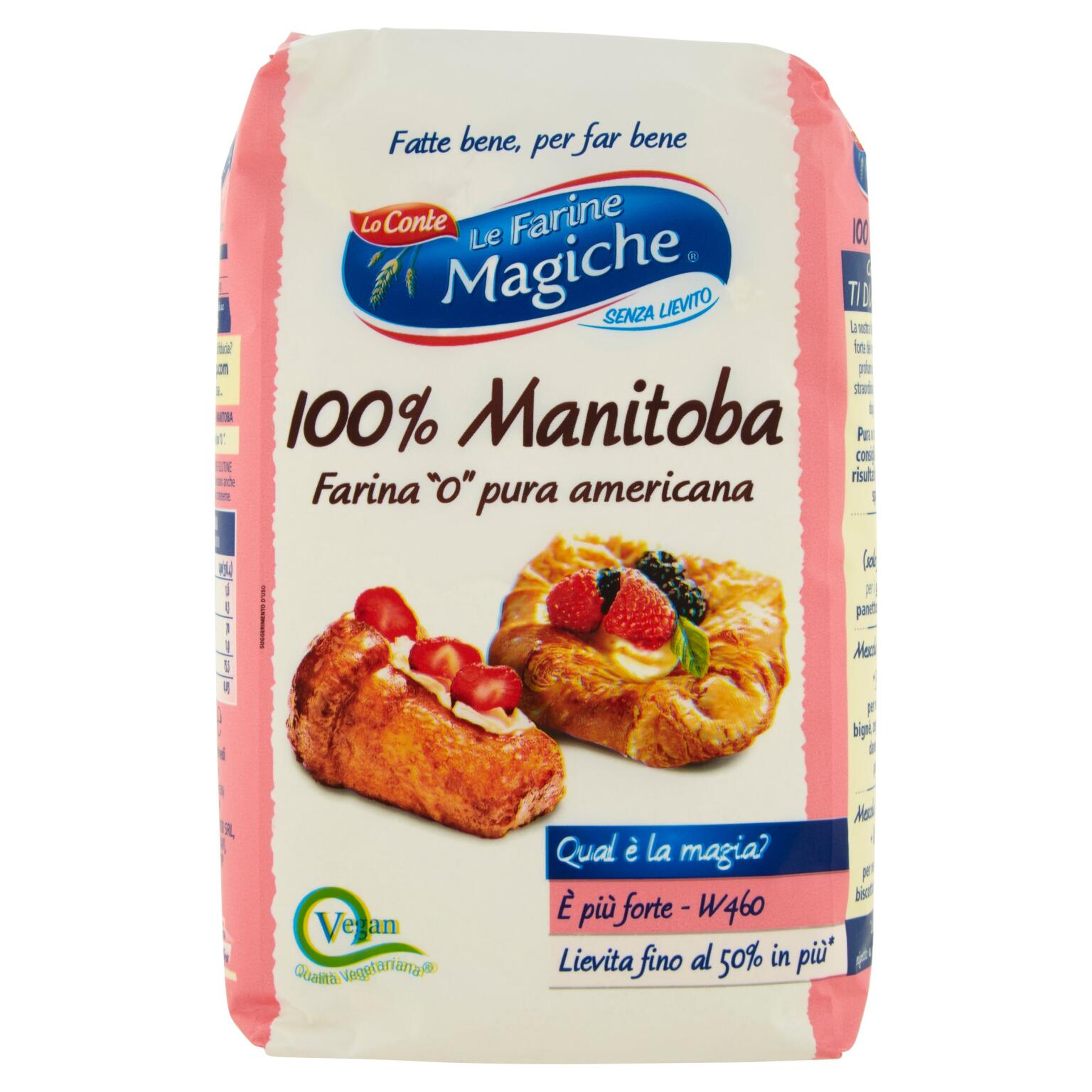 Farina Manitoba 100% americana tipo O Le Farine Magiche 1Kg Lo Conte