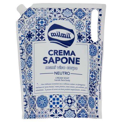 Crema Sapone Neutro Mani,Viso,Corpo 900ml Collezione Maioliche Mil Mil