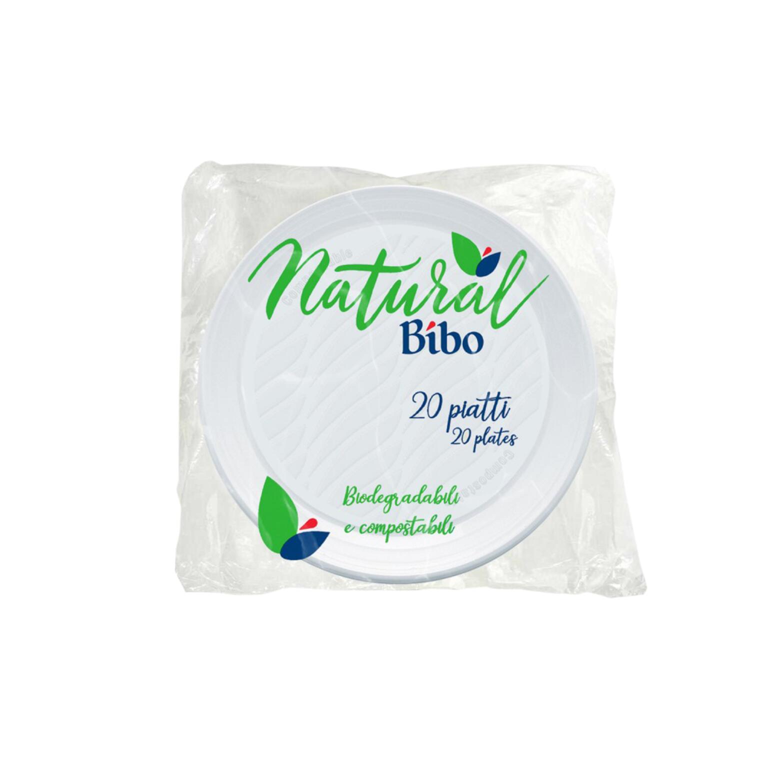 Bioplastic 20 piatti dessert 17cm Bibo Italia