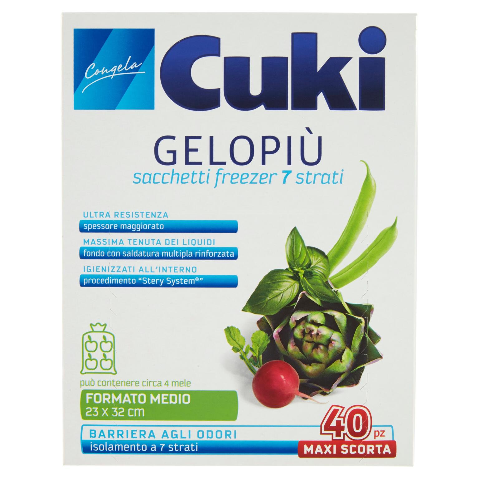 Sacchetto freezer gelo più scorta 40pz 23x32cm Cuki