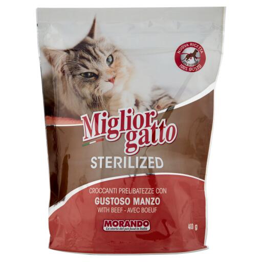 Croccantini con gustoso manzo sterilized 400g Migliorgatto