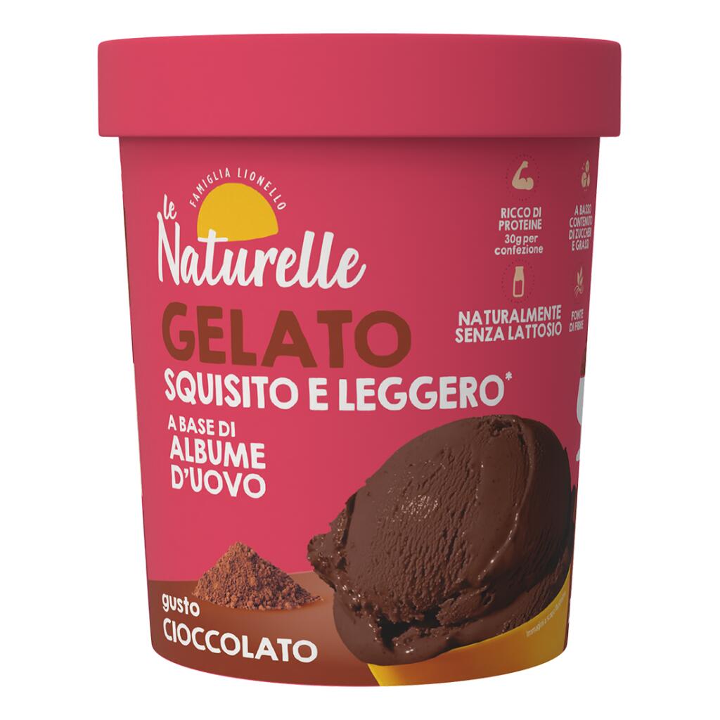 Gelacon squisito e leggero a base di albume d'uovo gusto cioccolato da 250g Le Naturelle