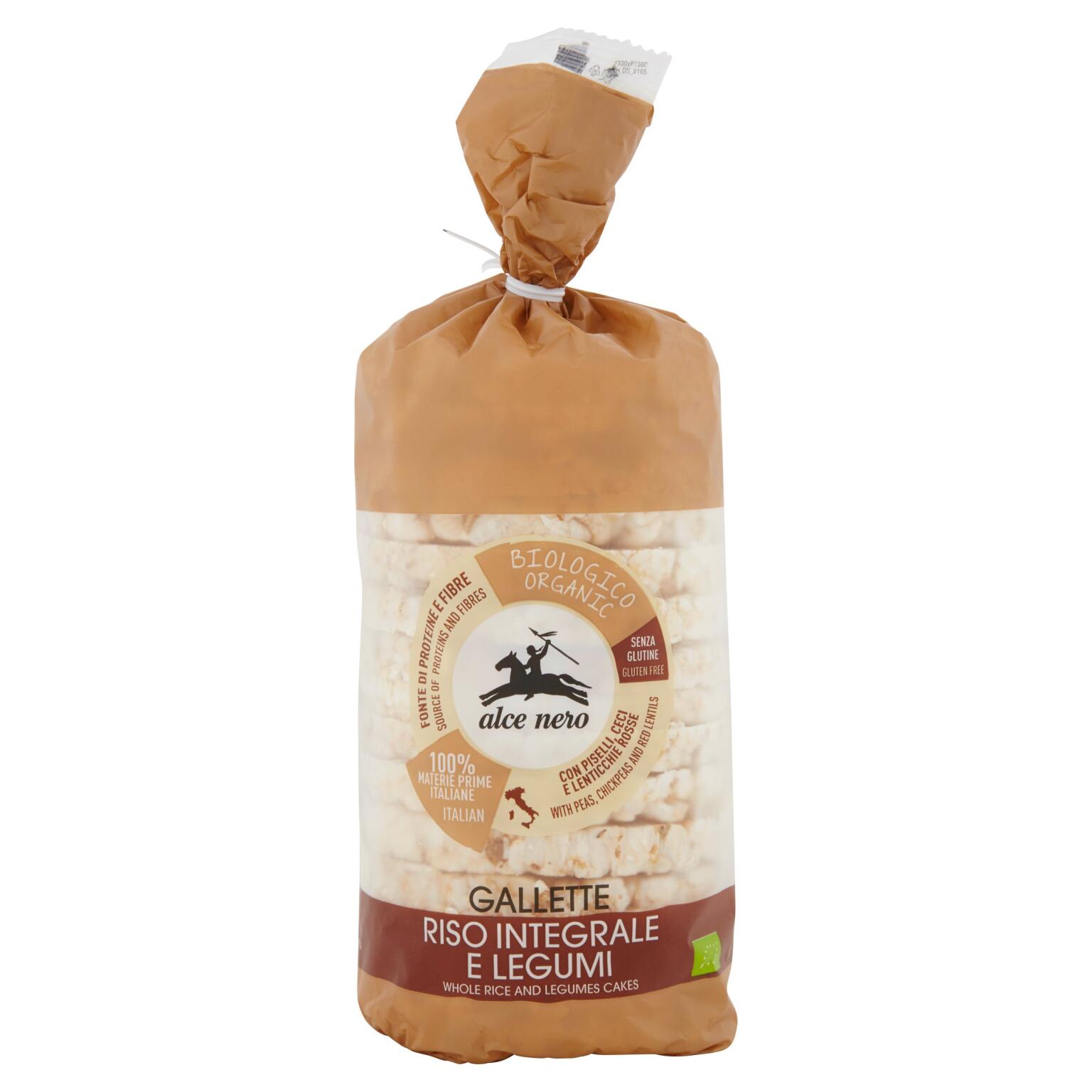 Bio Gallette di Riso Integrale con Legumi 100g Alce Nero