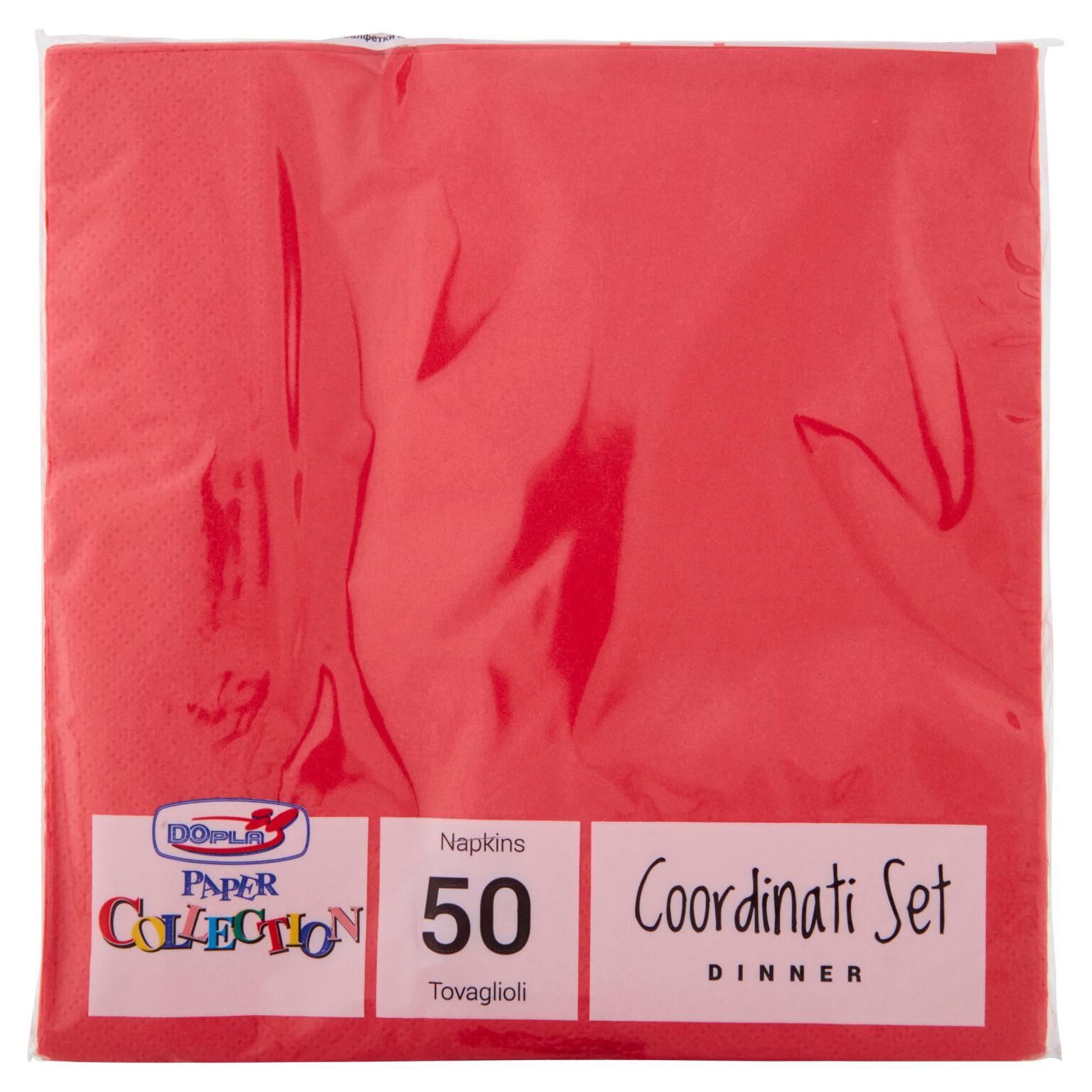 50Tovaglioli Rossi 33x33 Dopla