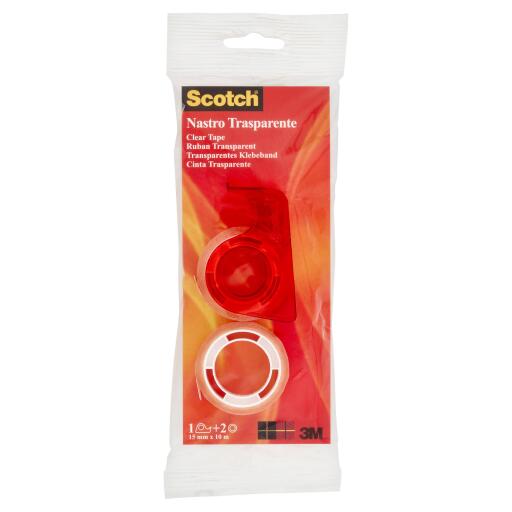 Scotch trasparente 2 rotoli 15mmx10m con chiocciolina