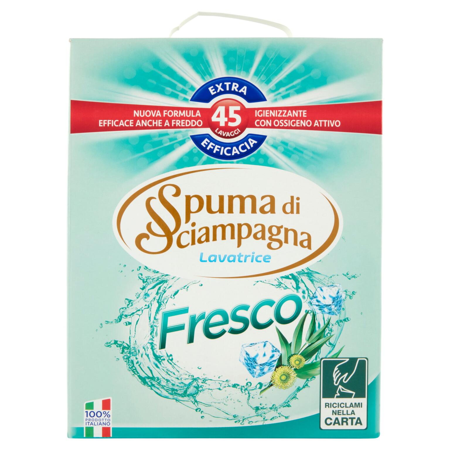 Detersivo in polvere lavatrice 45 misurini fresco Spuma di Sciampagna