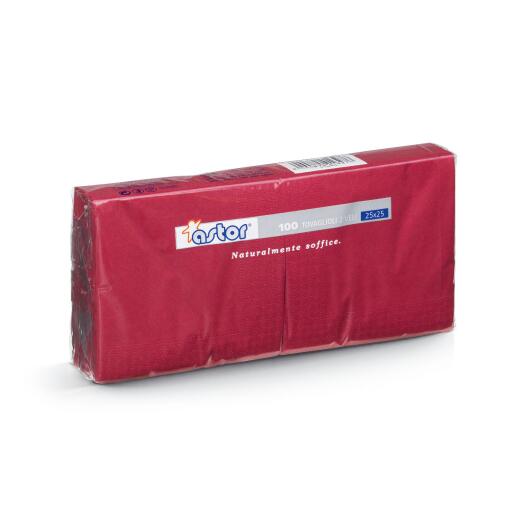 100 Tovaglioli 2 veli Bordeaux 25x25cm Astor