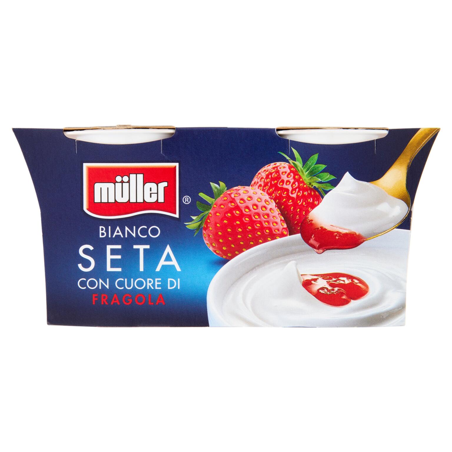 Yogurt Bianco seta con cuore di Fragola 2x125g Muller