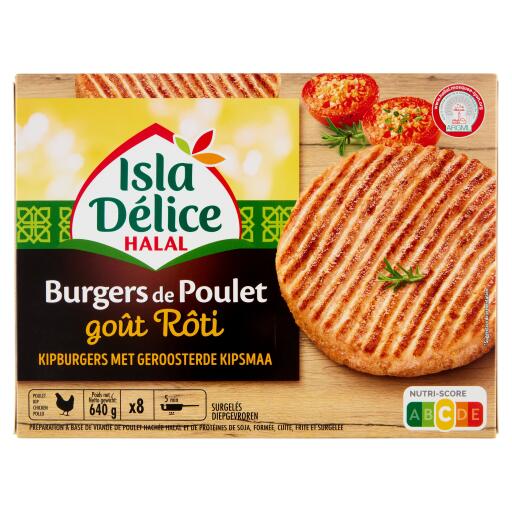 Burger di Pollo Halal 640g Isla Deli