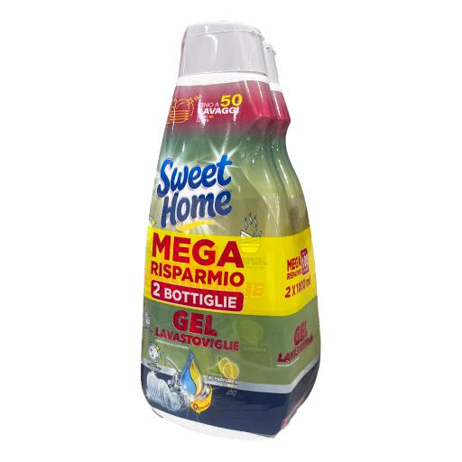 Gel lavastoviglie bipack Limone 1ltx2 100lavaggi Sweet Home