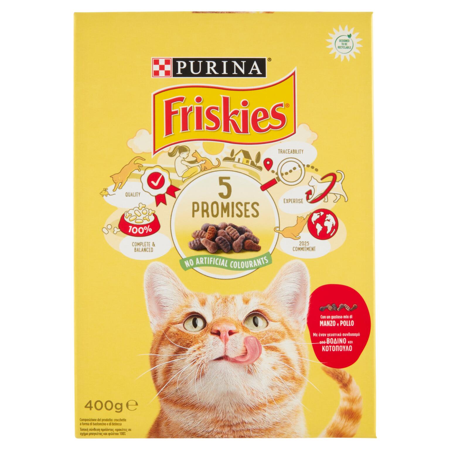 Friskies manzo, pollo e verdure per gatto 400g Purina