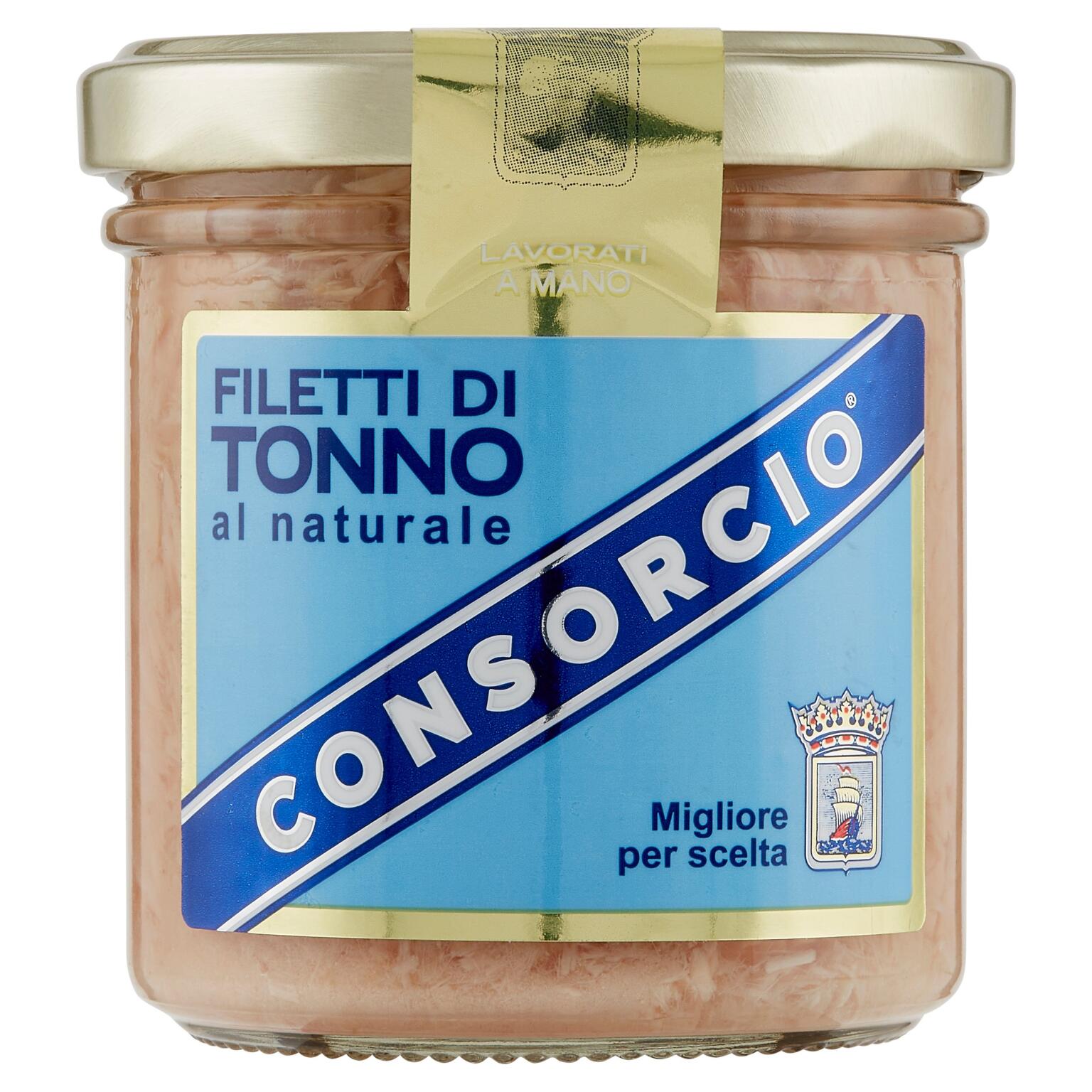 Filetto tonno naturale v/vetro 150g.Consorcio