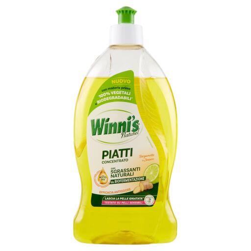 Detersivo piatti liquido zenzero e bergamotto, 480ml, Winni's