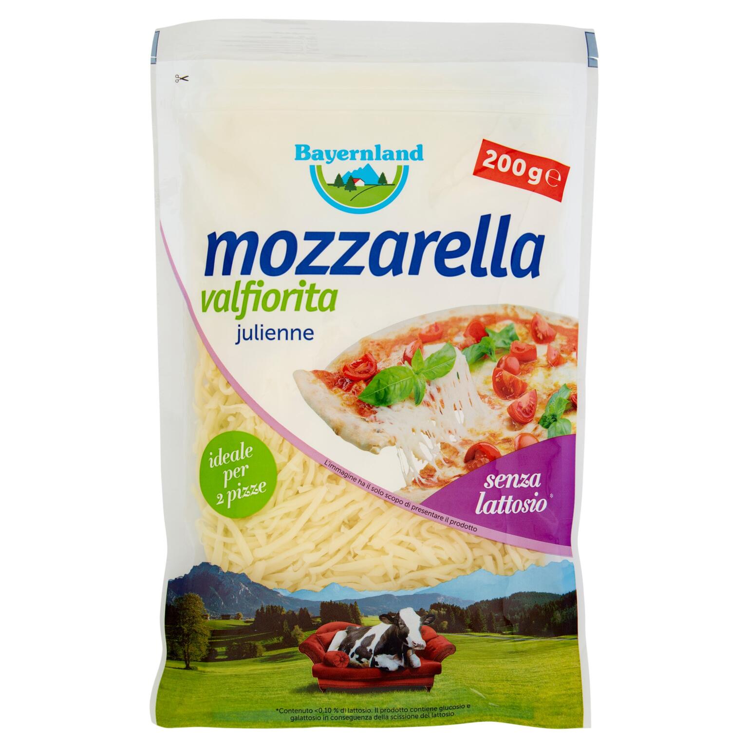 Mozzarella "julienne" 200g, , Bayerland senza lattosio