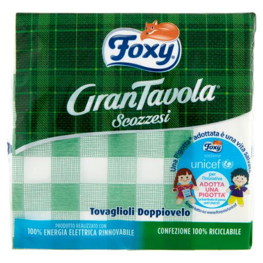 Tovaglioli scozzesi 33x2 veli 43 pezzi Foxy