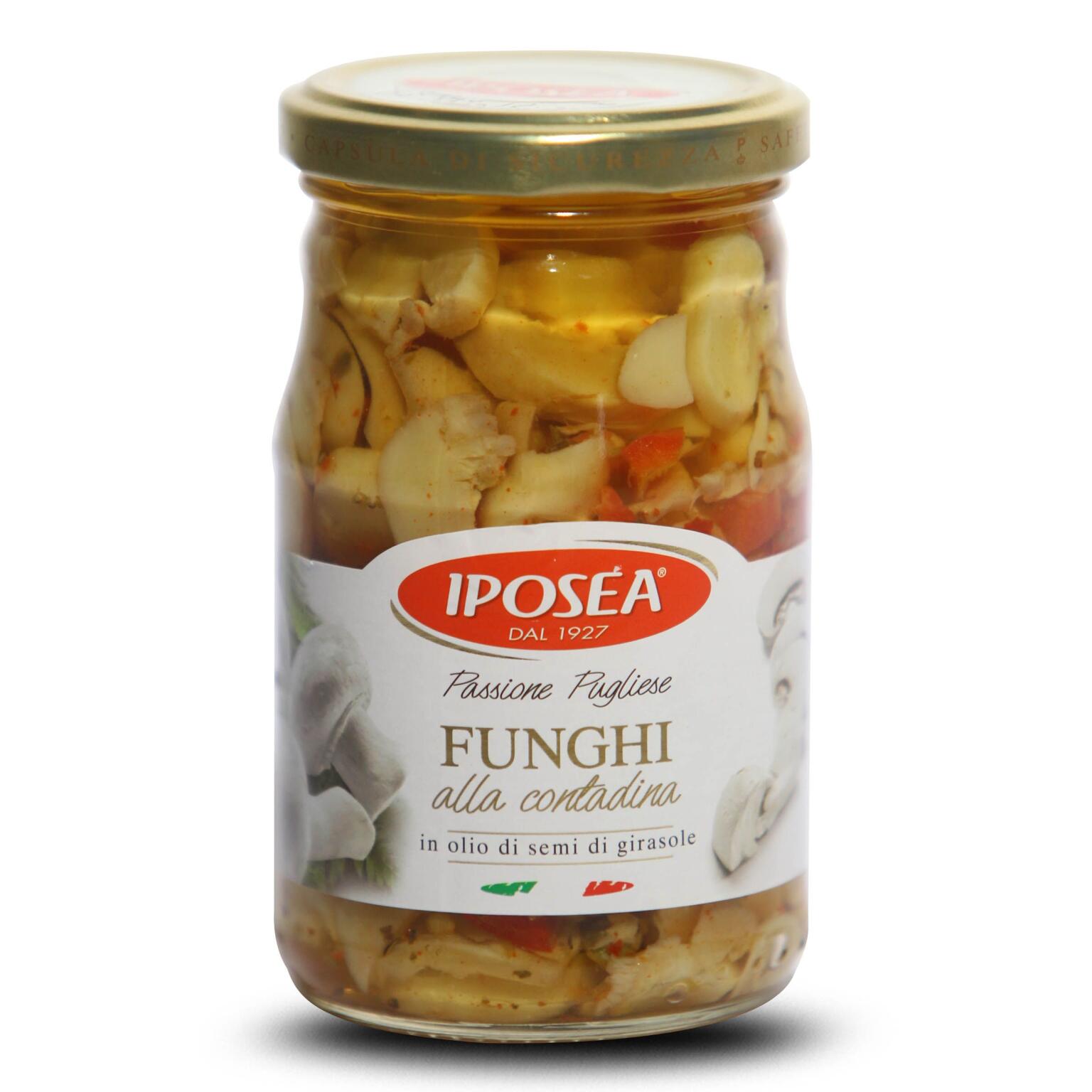 Funghi tagliati alla contadina in olio di semi di girasole 290g Iposea