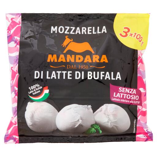 Mozzarella di latte di bufala s/lattosio 3x100g