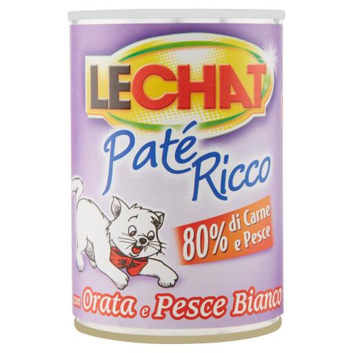 Patè ricco con orata e pesce Lechat per gatto 400g