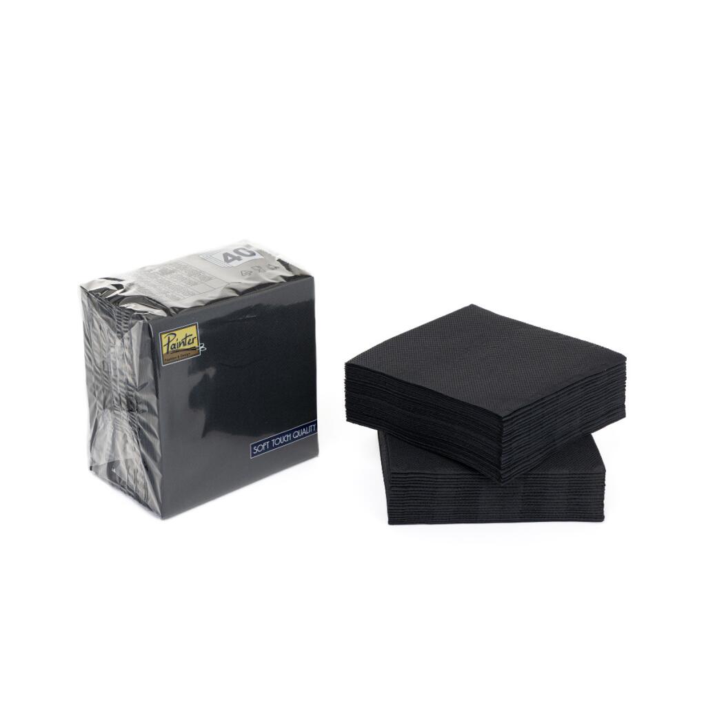 40 Tovaglioli 25x25cm 2veli Nero