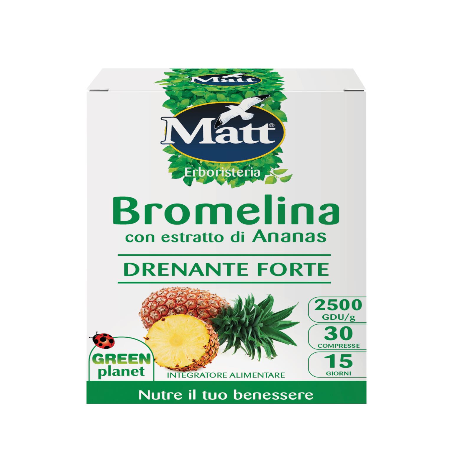 Bromelina drenante forte da 30compresse Matt