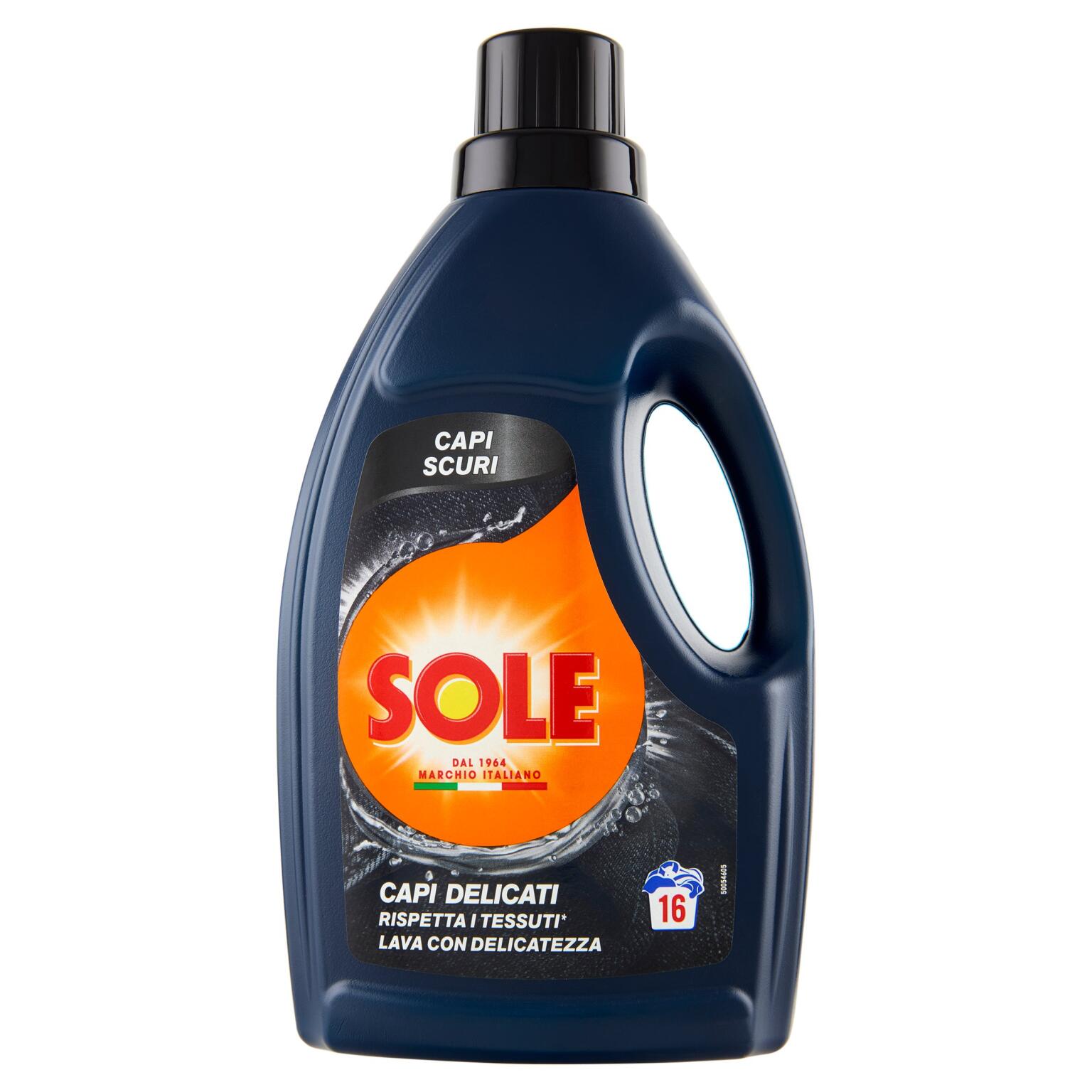 Detersivo liquido Lana e Delicati Capi Scuri con formula salvacolore 1L Sole