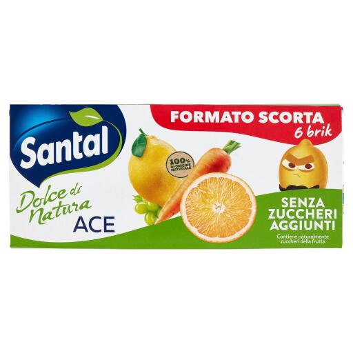 Santal Ace senza zuccheri aggiunti 6x200ml brick Parmalat