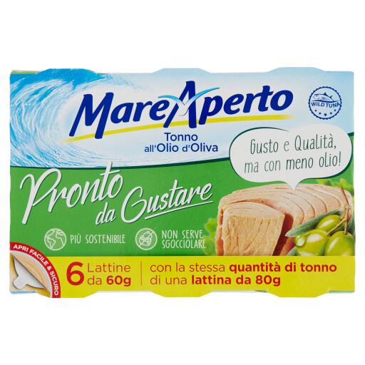 Tonno con olio di oliva 6x60g Mare Aperto
