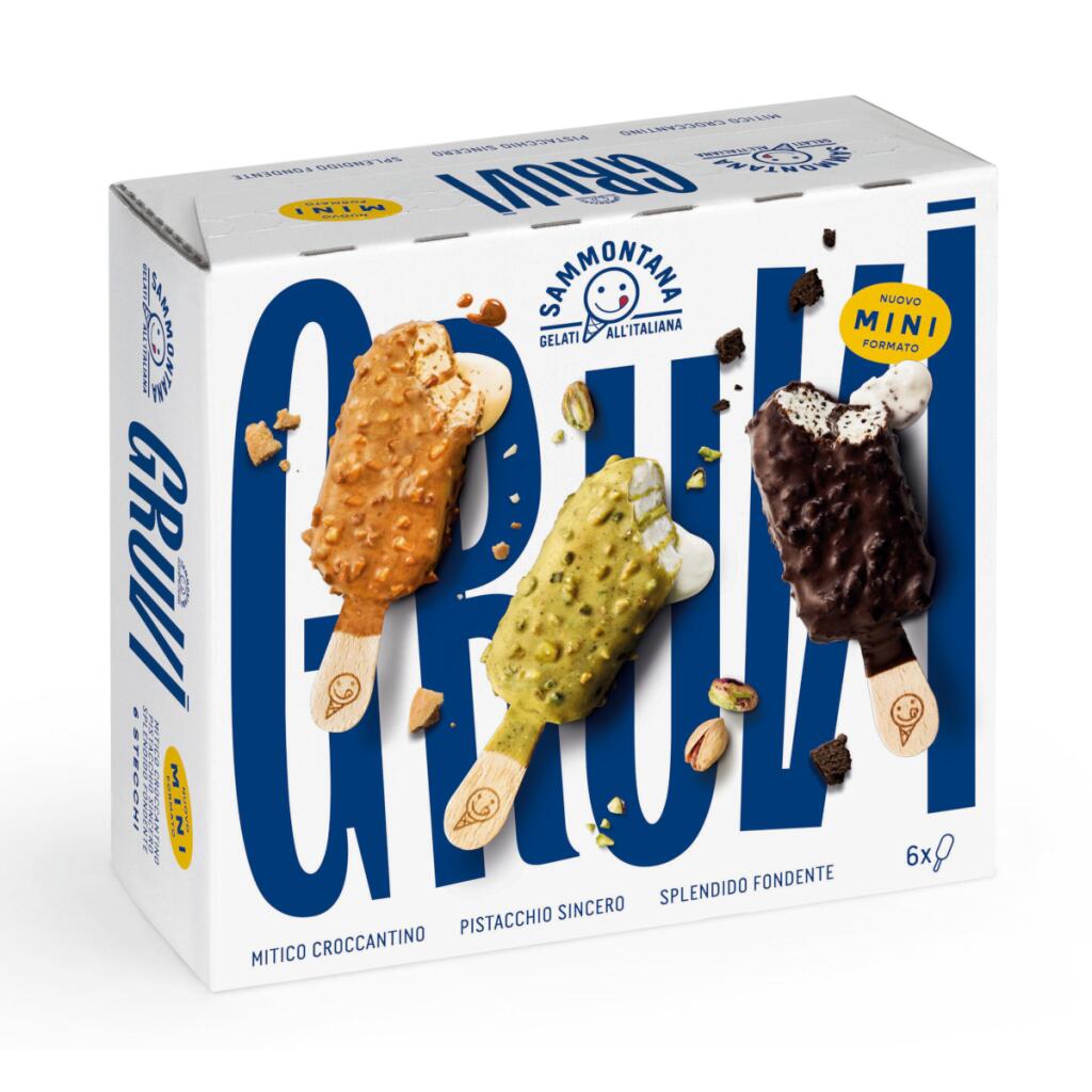 Stecco Gelato Gruvi Mini 6 pezzi (fondente,pistacchio e croccantino )225g Sammontana