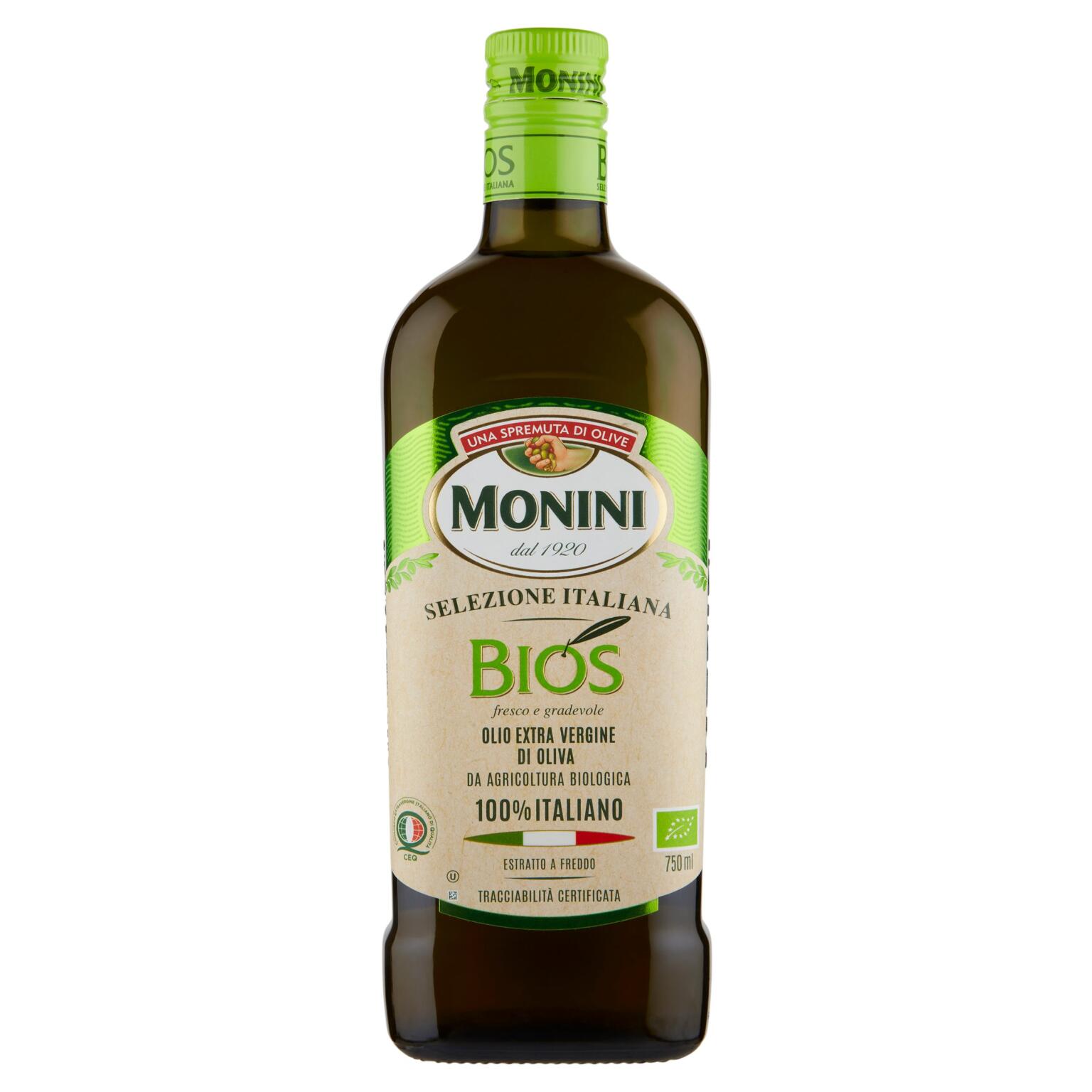 Olio Extra Vergine di Oliva Bios da agricoltura biologica 100% italiano 750ml Monini