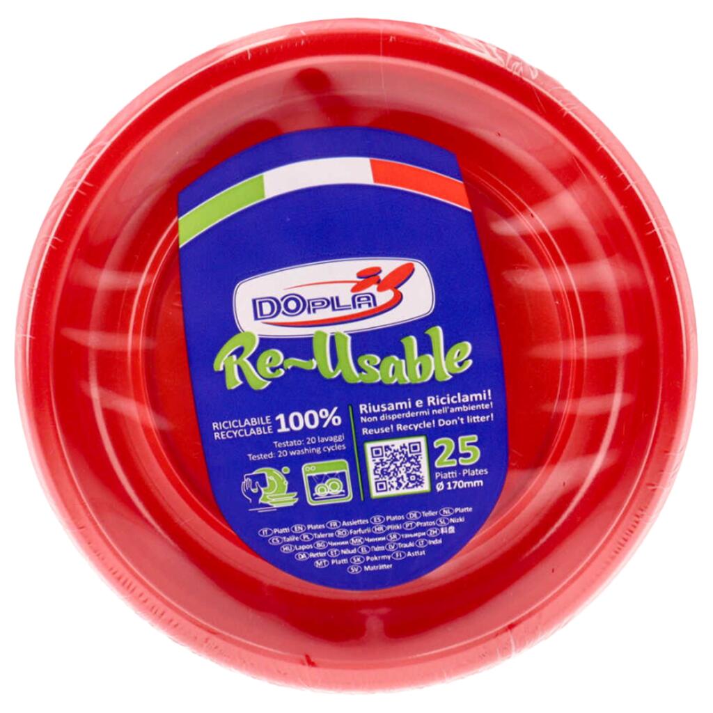 25Piatti Frutta D.17 Rosso Dopla