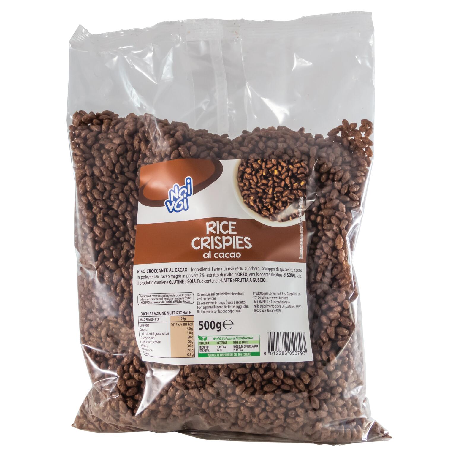 Rice crispies al cacao 500g Noi&Voi