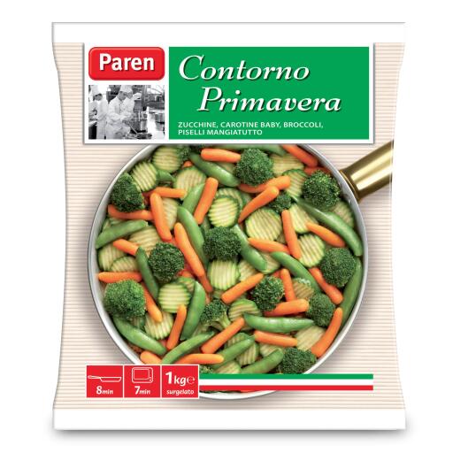 Contorno Primavera con zucchine,carotine baby,broccoli,piselli mangiatutto 1Kg Paren