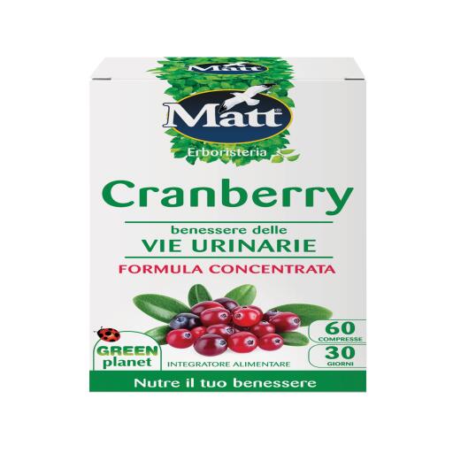 Cranberry integratore per il benessere delle vie urinarie da 60 compresse Matt