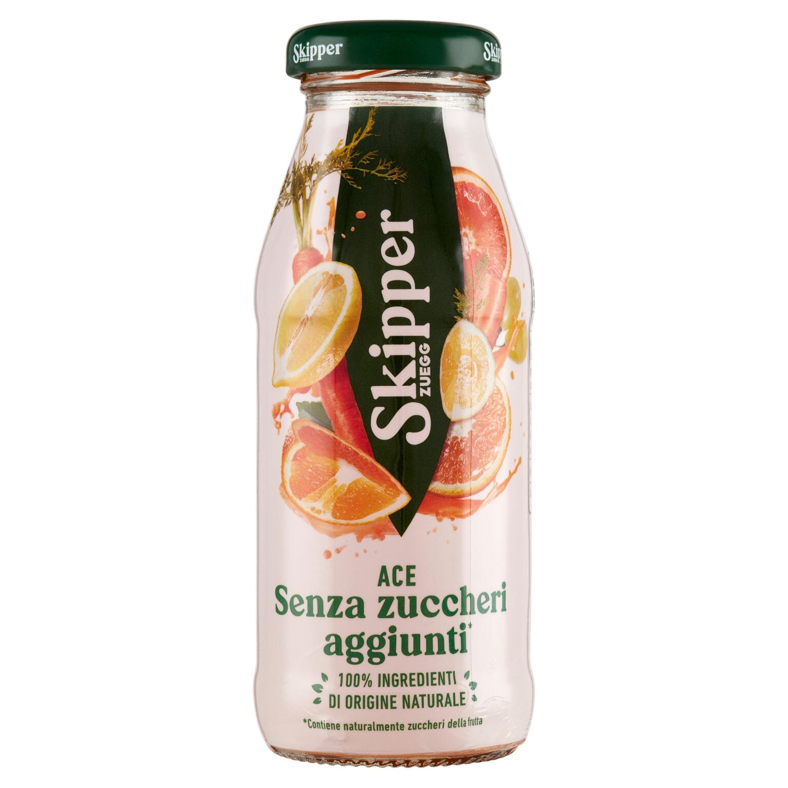 Skipper Ace senza zuccheri aggiunti 200ml Zuegg   bottiglia in vetro