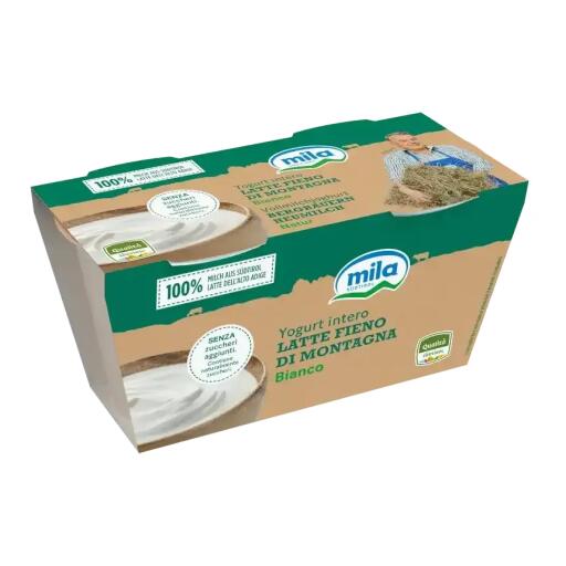 Yogurt Intero Latte Fieno Bianco 2x115g Mila