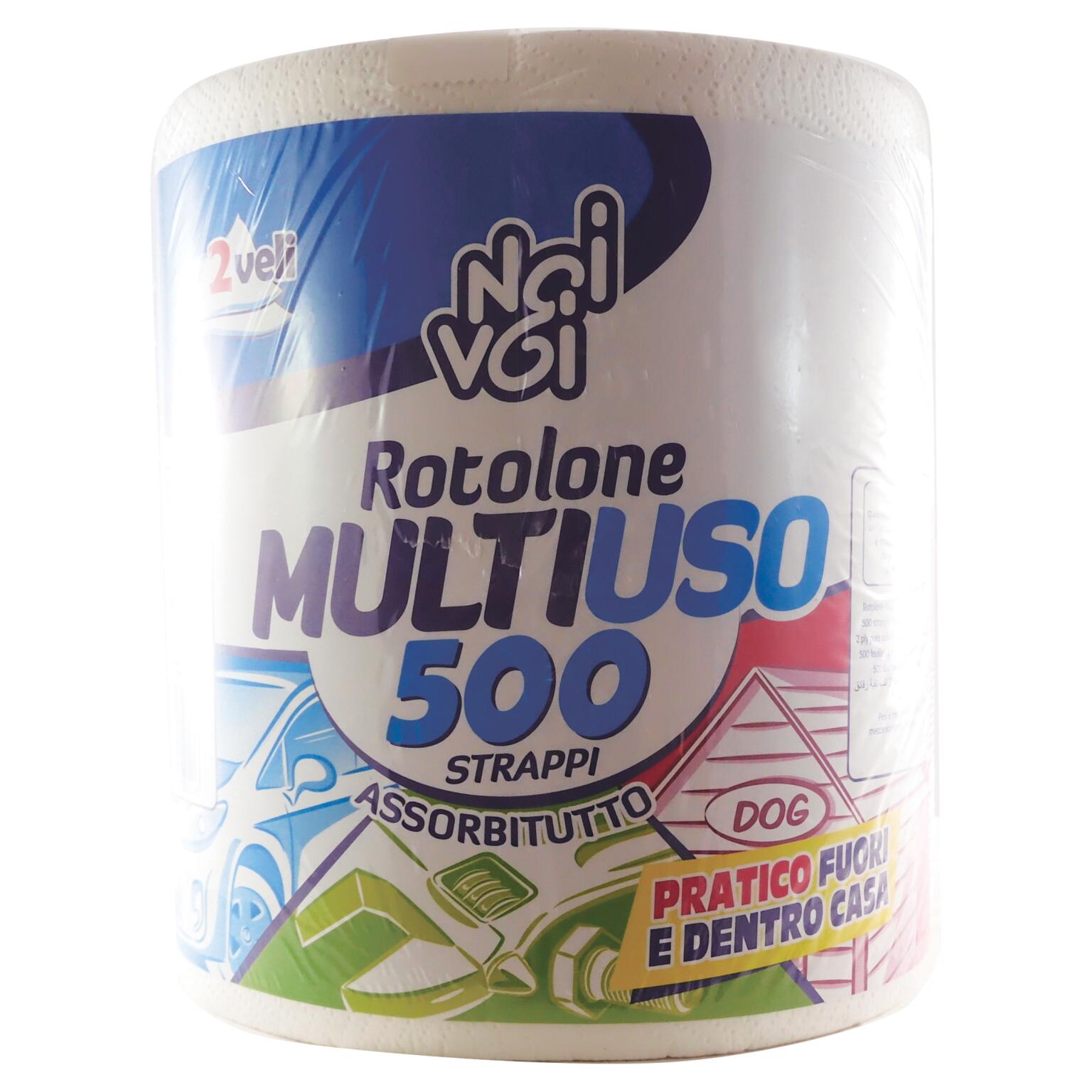 Rotolone Multiuso assorbitutto 500 strappi 2 veli Noi&Voi