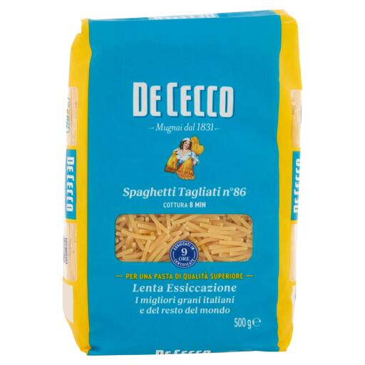 Pasta di semola di grano duro spaghetti tagliati 500g De Cecco