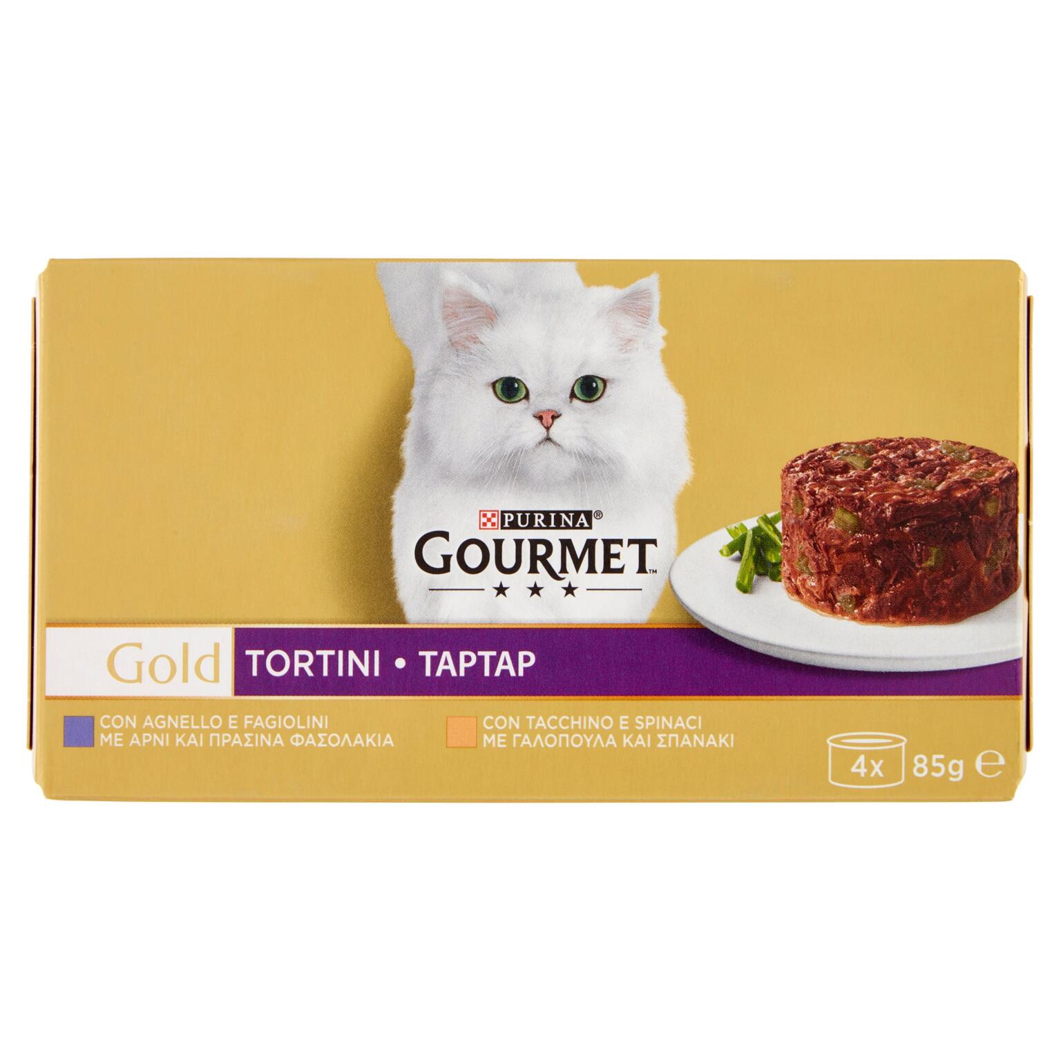 Gourmet Gold tortini con agnello, fagioli e tacchino 4x85g