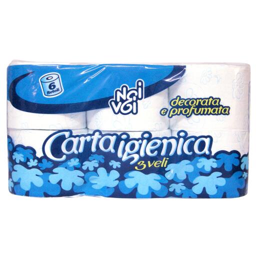 Carta igienica decorata e profumata 6 rotoli 3 veli Noi&Voi