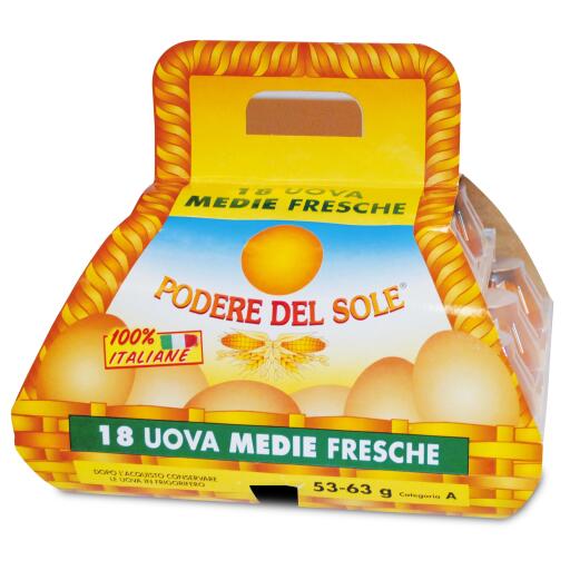 Uova cestino da allevamento a terra medie x18