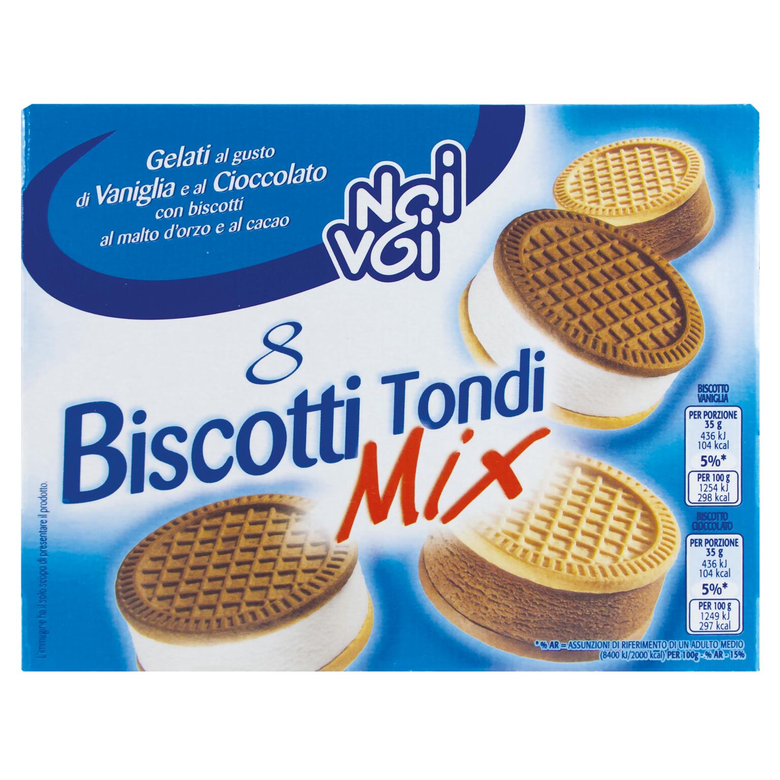 Biscotti tondi panna e cioccolato 8 pezzi Noi&Voi 280g
