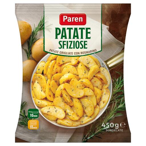 Patate sfiziose, grigliate con olio extra vergine+di oliva e rosmarino 450g Paren