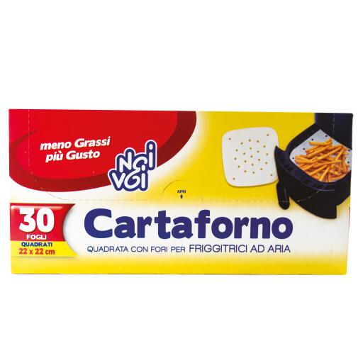 Carta forno a fogli forati per friggitrice ad ariaNoi & Voi 22cmx22cm da 30 pz
