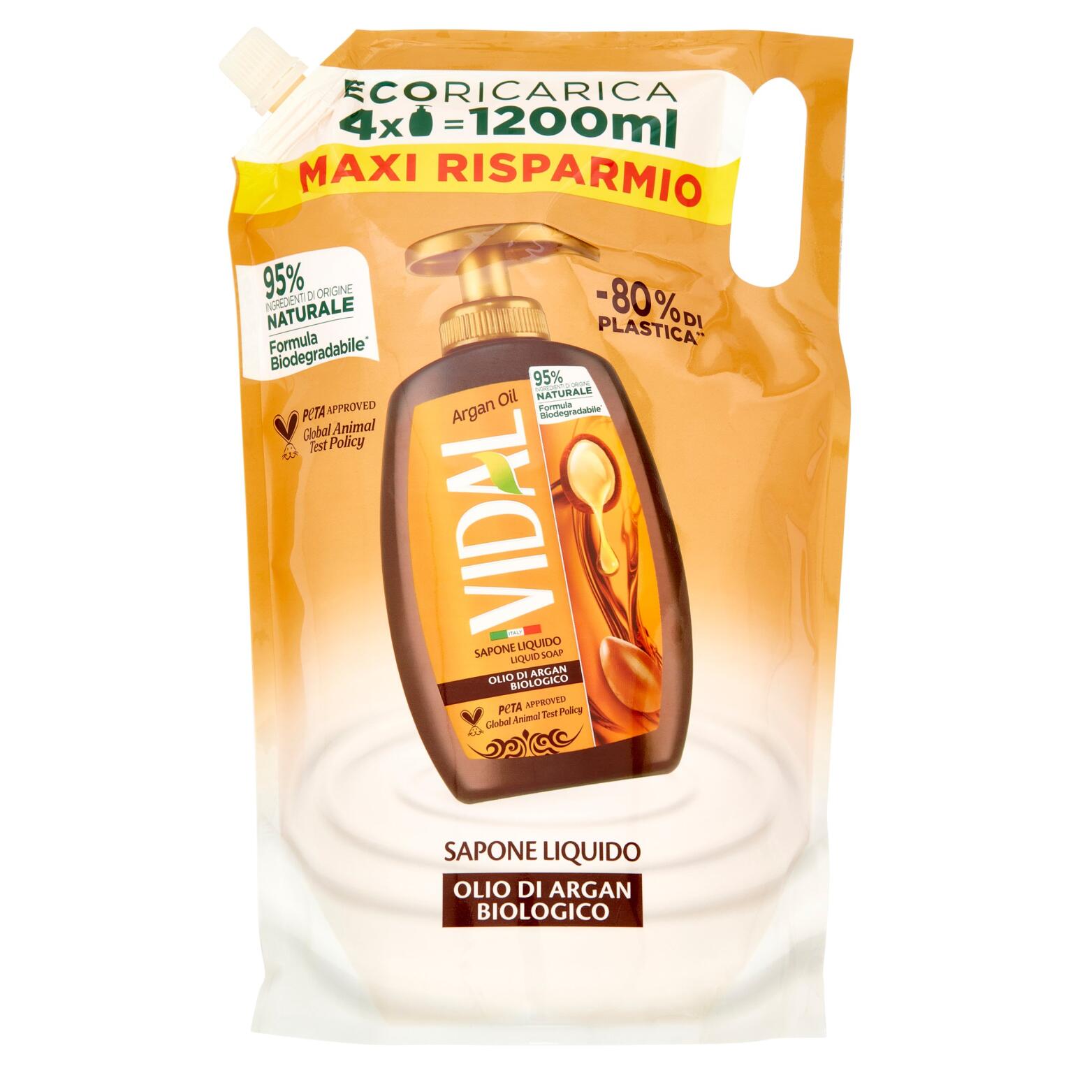 Sapone liquido Ecoricarica 1,2L Argan Oil Vidal