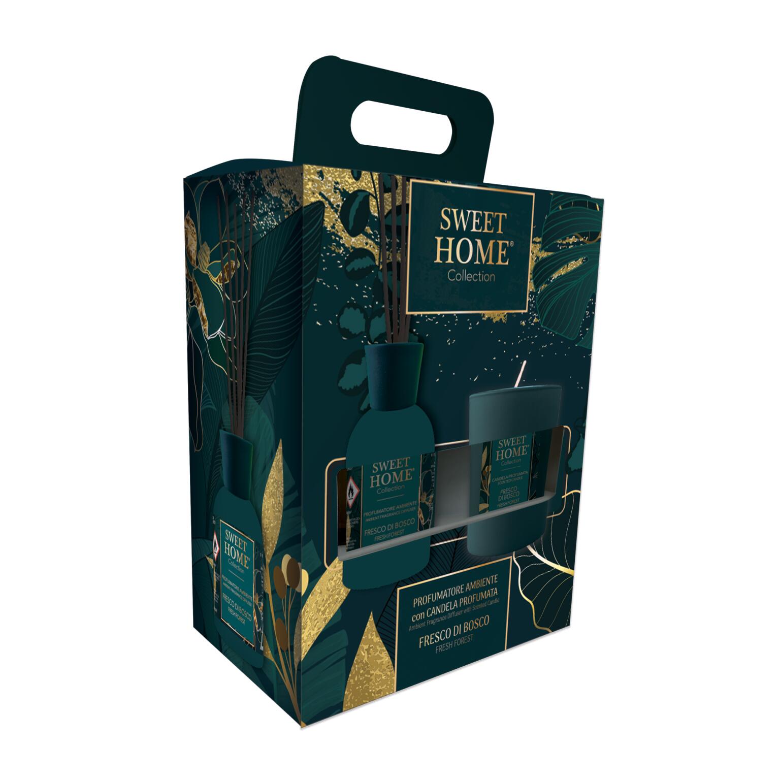 Profumatore per Ambiente con candela Fresco di Bosco Sweet home
