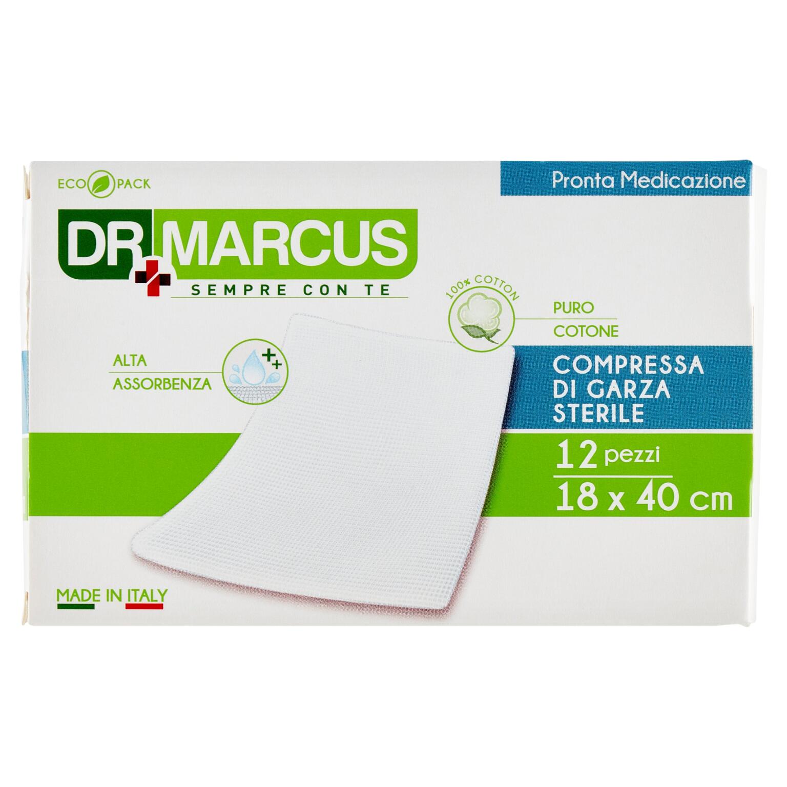 Garza sterile 18x40cm 12 pezzi Dr Marcus