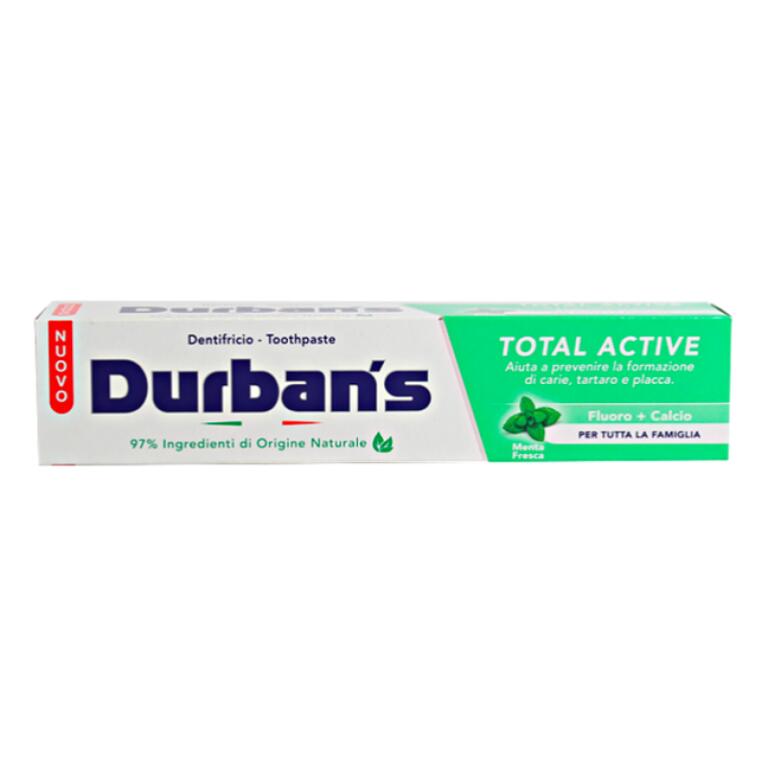 Dentifricio activ protegge dalle carie e rinfresca il sorriso fluoro e menta 75ml Durban's