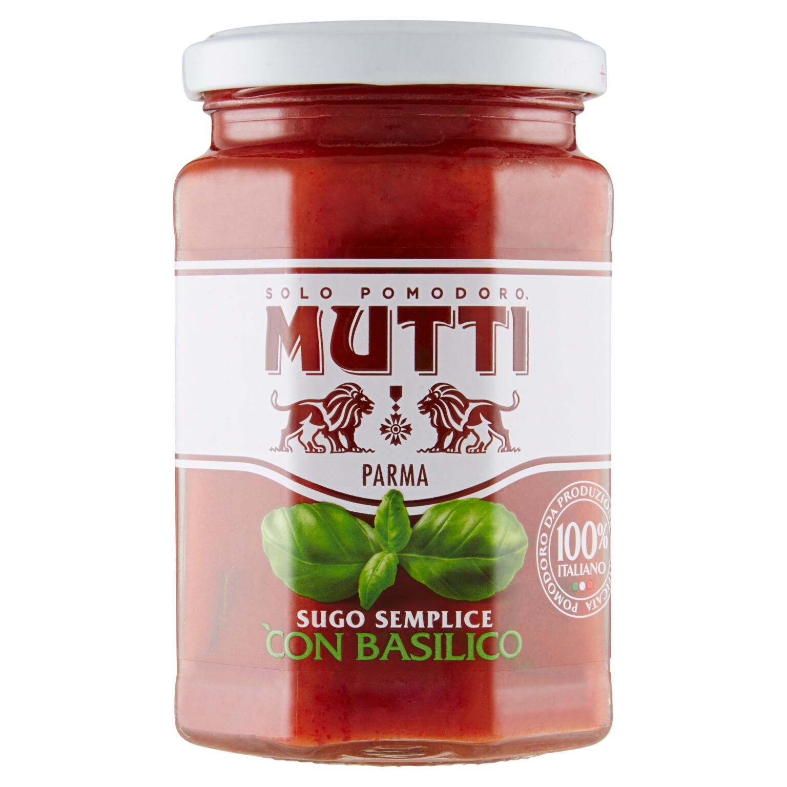Sugo con pomodoro Rossoro e con basilico genovese DOP 280g Mutti
