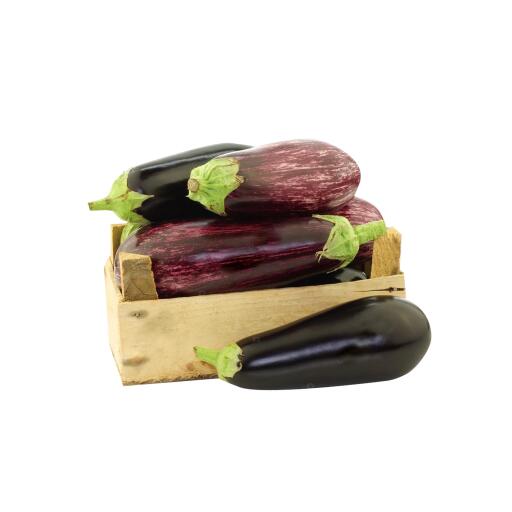 Melanzane viola a cassa